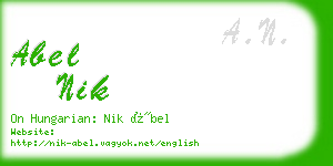 abel nik business card